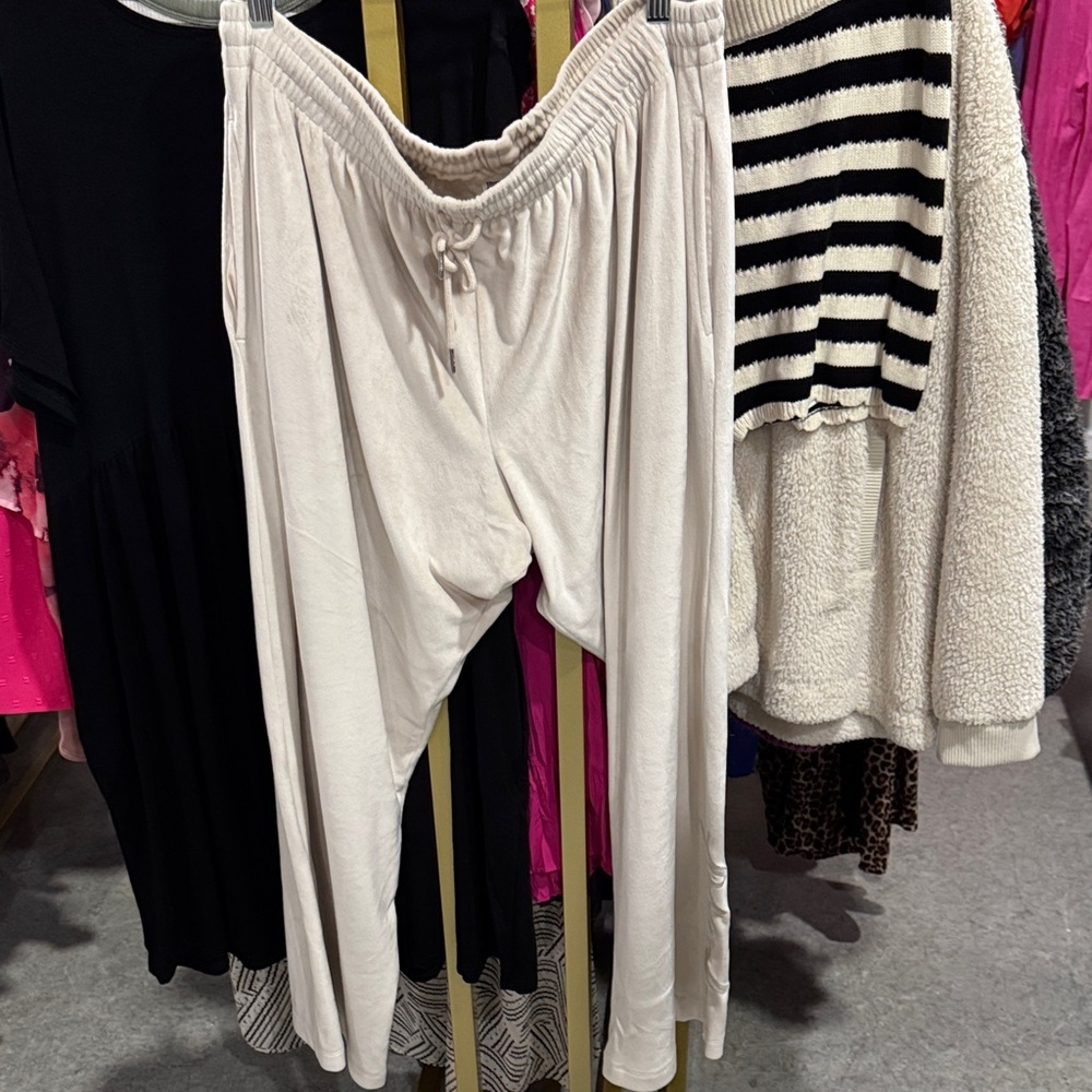 PINK Victoria's Secret Cream Drawstring Lounge Pants